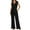 Black, variant on pstuiky Linen Pants Women, Womens Fashion Summer Solid Casual V Neck Sleeveless Belted High Waist Long Pants Rompers Work Pants Women Juniors Plus Pants