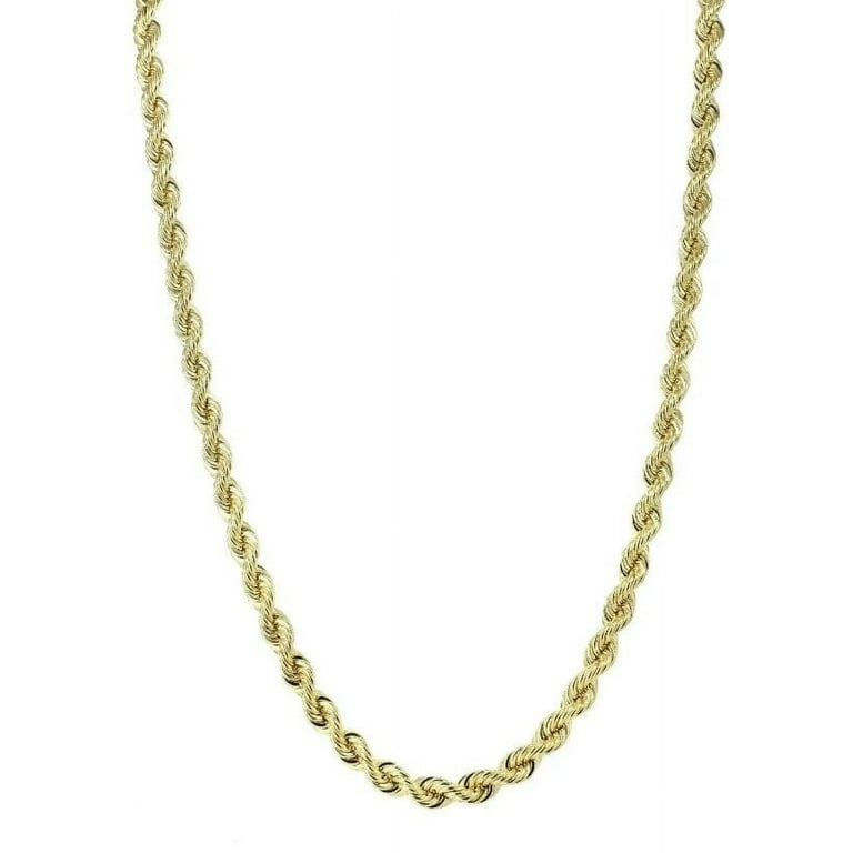10K Real Yellow Gold 5mm Necklace Gold Rope Chain