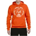 thumbnail image 2 of Wild Bobby Worry Ends When Faith In God Begins Inspirational/Christian Unisex Graphic Hoodie Sweatshirt, Orange, X-Large, 2 of 5