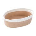thumbnail image 1 of Cesta tejida con asas, cesta de almacenamiento de cuerda de algodón, cesta organizadora tejida a mano para Beige, 1 of 9
