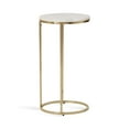 thumbnail image 5 of Kate and Laurel Natalli Modern Glam Oval C-Table, 14 x 9 x 28, White and Gold, Elegant C-Shaped Side Table with Marble Tabletop and Space Saving Design, 5 of 7