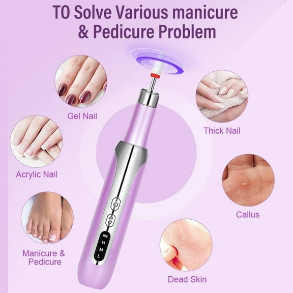 Professional Nail Drill Machine, Electric Manicure Pedicure Kit -15000RPM Cordless Nail Grinder (Portable Rechargeable Electric Nail File Set)