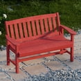thumbnail image 3 of Wildridge Classic Mission Bench, Cardinal Red - Outdoor Weather Resistant Poly Lumber Bench for Patio, Deck, Garden, 3 of 4