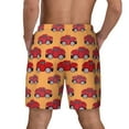 thumbnail image 3 of Kdxio Red Cars Print Men'S Swim Trunks With Compression Liner 7 Inch Inseam Quick Dry Swim Shorts, 3 of 7