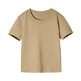 thumbnail image 2 of YWDJ Cute Tops for Girls Toddler Kids Boys Girl Comfortable Solid Color Short Sleeve Cotton T-shirt Top Khaki 6T, 2 of 3
