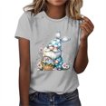 thumbnail image 2 of VBTAPA Women Easter Day Shirts Bunny Rabbit Letter Printed T-Shirt Short Sleeve Graphic Tee Tops Flash Sales Gray XXL, 2 of 5