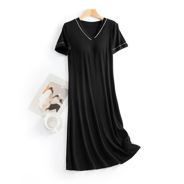 Pyjama pour Femmes, Robe de Nuit Sans Manches à Manches Courtes avec Coussinet de Poitrine, Ample et Confortable, Cadeaux pour Femmes, TTG