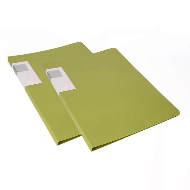 Display Folder, 2 Pieces A3 Project Display Folder, Display Book with 20 Transparent Pockets, Presentation Folder, Document Folder Organizer (Green)