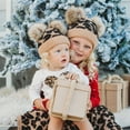 thumbnail image 2 of CC Kids Beanie Double Pom Leopard Winter Hats, Baby Pink Ages 1-5, 2 of 4