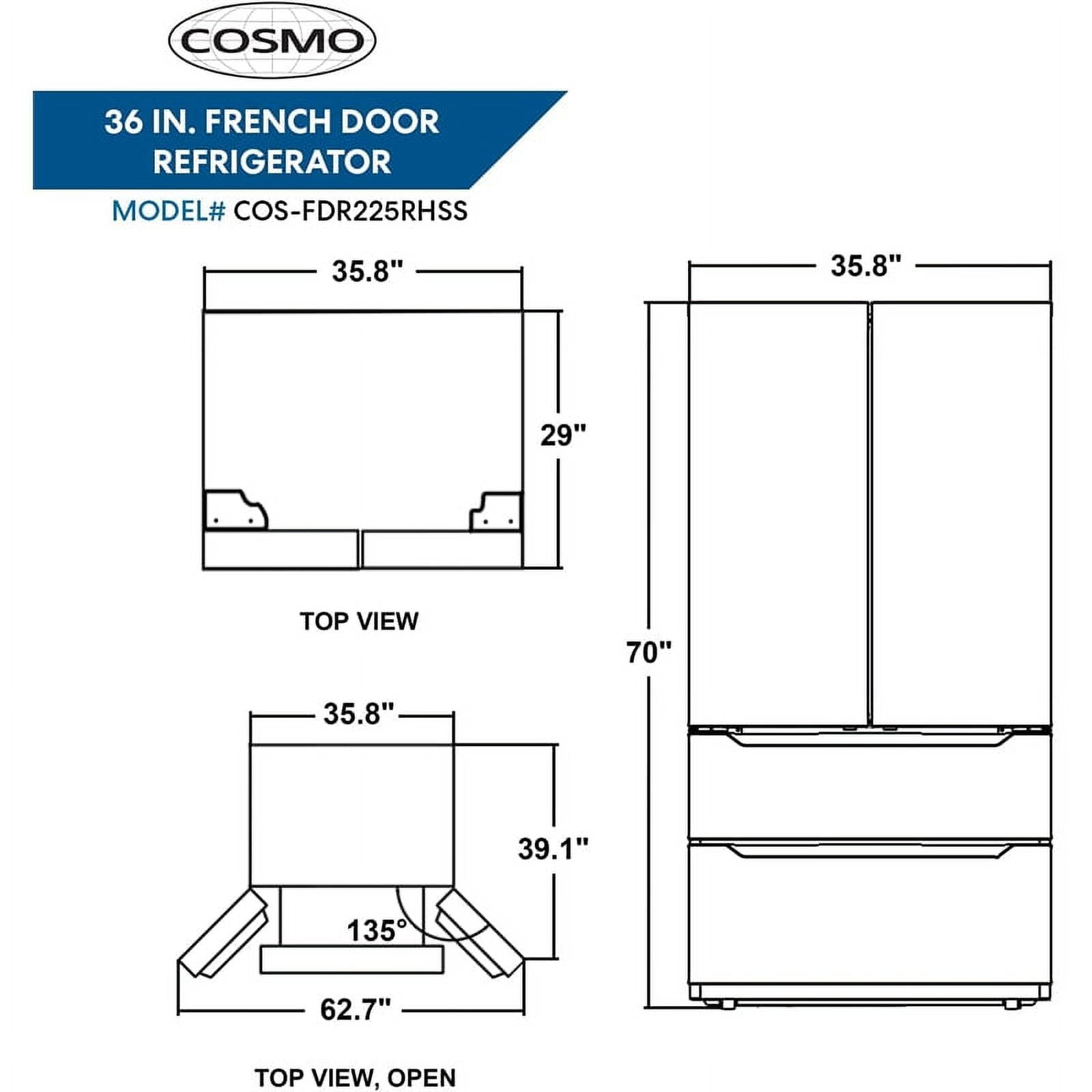 22.5 cu. ft. 4-Door French Door Refrigerator in Stainless Steel