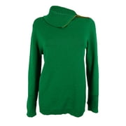 Charter Club Women's Zipper Fold-Over Collar Sweater