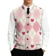 thumbnail image 5 of Valentine's Day Sweater Vest for Men V-Neck Sleeveless Button Up Cardigan Valentines Vest Sweater, 5 of 7