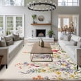 thumbnail image 5 of Watercolor Wildflowers Area Rug 5x7 Washable Rug Non Slip Farmhouse Botanical Flowers Herbs Large Area Rug Soft Stainresistant Indoor Floor Carpet for Living Room Bedroom Home Office Dining Room, 5 of 7