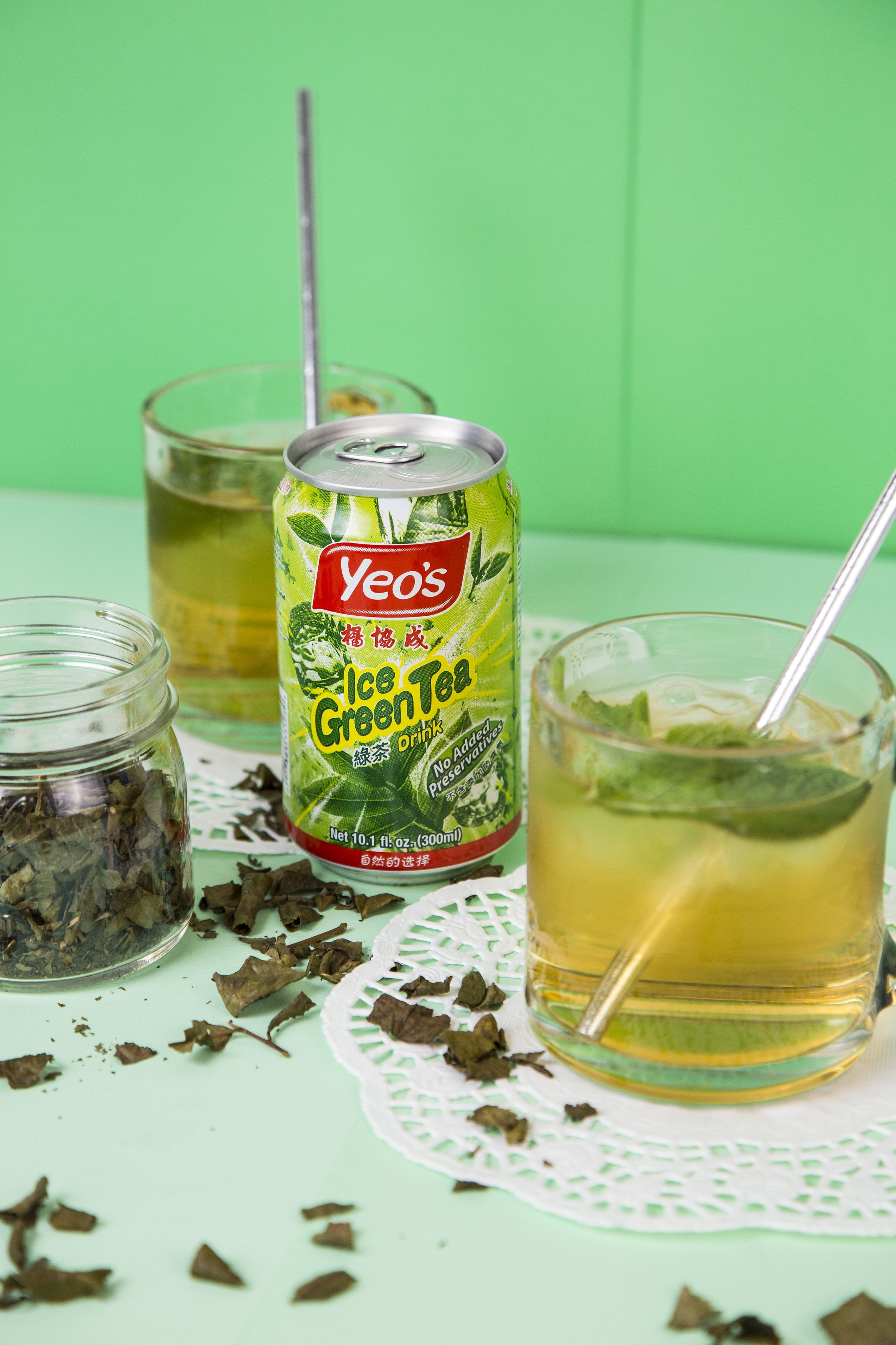 (Pack of 24) Yeo's Iced Green Tea Drink, 10.1 Fl Oz, 24 Count