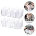 thumbnail image 2 of Caja organizadora para calcetines, 2 unidades, con múltiples rejillas (transparente), 2 of 7