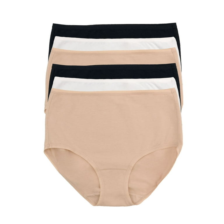 Felina Cotton Spandex Full Coverage Brief 6 Pack Neutral