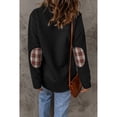 thumbnail image 3 of Ladies Pullover Sudadera Moda Acolchado Patrón Ligero de Manga Larga Plain Casual Top Negro S, 3 of 6