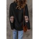 thumbnail image 3 of Sudadera con capucha para mujer, con estampado acolchado a la moda, ligera, de manga larga, color liso, informal, color negro S, 3 of 6