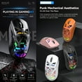 thumbnail image 4 of Mistaha RGB Lightweight Gaming Mouse with 3 Connection Modes - Wireless, Bluetooth, 2.4G - Transparent Hollow Design, Ergonomic Grip, 3600DPI Sensor, Long-Lasting Battery - White, 4 of 7