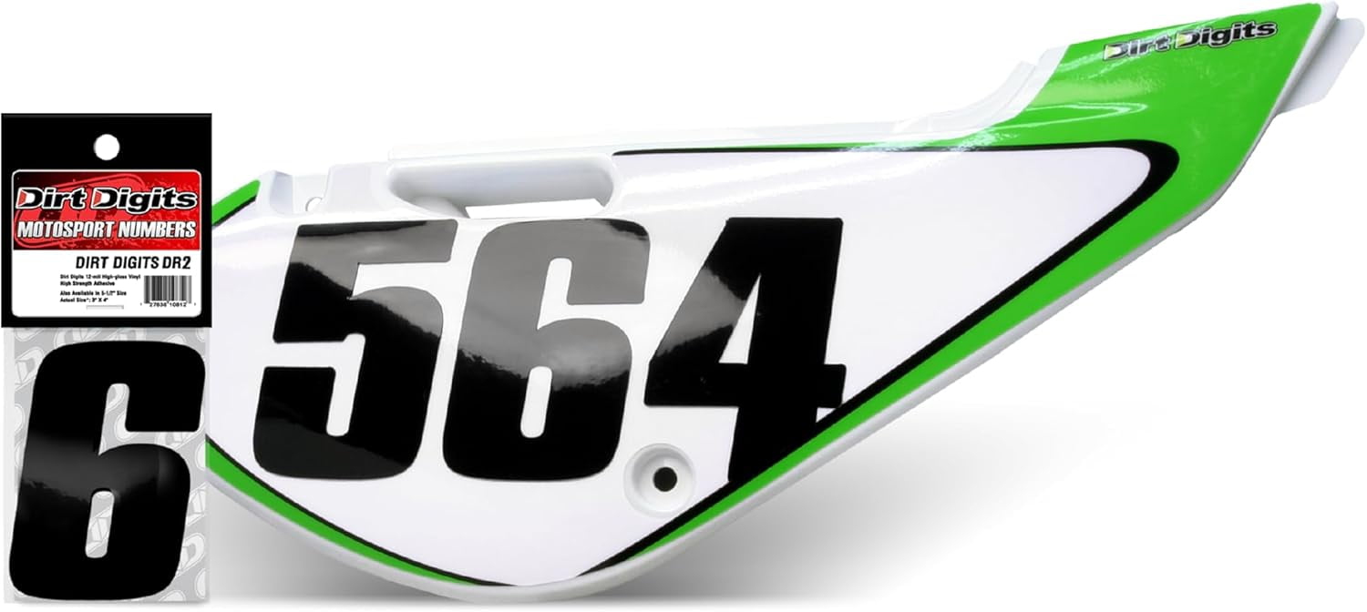 Dirt Digits DD73B-4 Black 7" High-Gloss Precision Die Cut Vinyl Number 4, 3 Pack