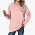 thumbnail image 2 of S Buigttklop Women'S Long Sleeve Sweater 2024 Casual Crew Neck Button Down Knitted Loose Slouchy Jumper Tops, 2 of 6