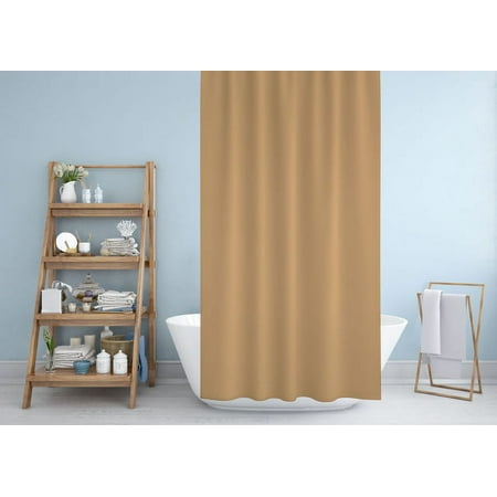 3S Brother's Solid Beige Shower Curtain Single Panel for Bathroom, Unique and Stylish Heavy Duty Waterproof with 12 Grommets and Hooks, 100% Polyester 72 X 72 Inches