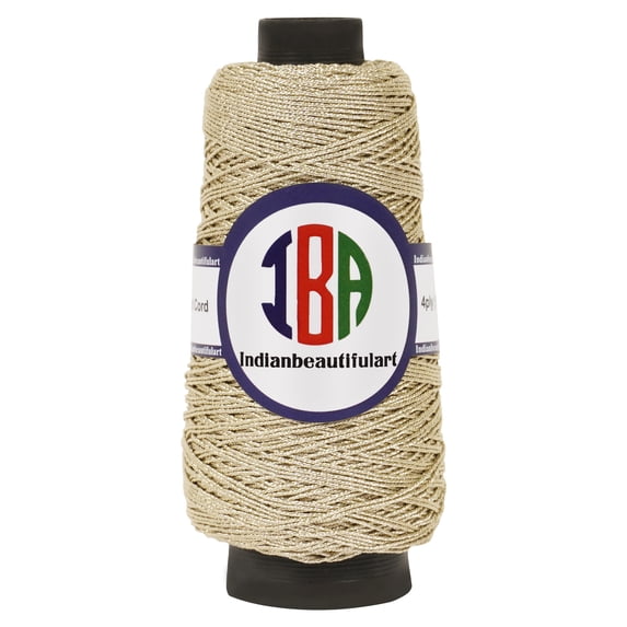 IBA Indianbeautifulart Metallic Thread For CraftsTwistedCordFor MacrameTwistedRope For Handmade Art DIY Projects Wall Art Decorations Pack of 1 |Bronze2