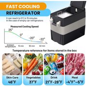 Towallmark 12V Car Refrigerator, 53QT Portable Fridge Freezer for Camping, Truck, RV - 12 Volt Electric Cooler (50L) with Dual Power 12V/24V DC & 110-240V AC, 0℉~50℉