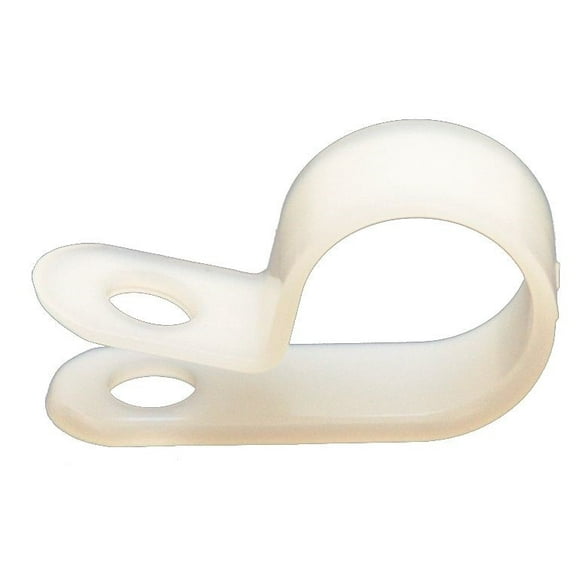 Dolphin Components Corp 1" Dia. Cable Clamp, 6/6 Nylon, White, 1/2" Width, PK100
