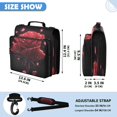 thumbnail image 3 of Glowing Red Rose Printed Zipper Binder with Handle&Shoulder Strap 2 inch 3 Ring 500+300 Sheet Capacity File Folder Organizer, 3 of 8