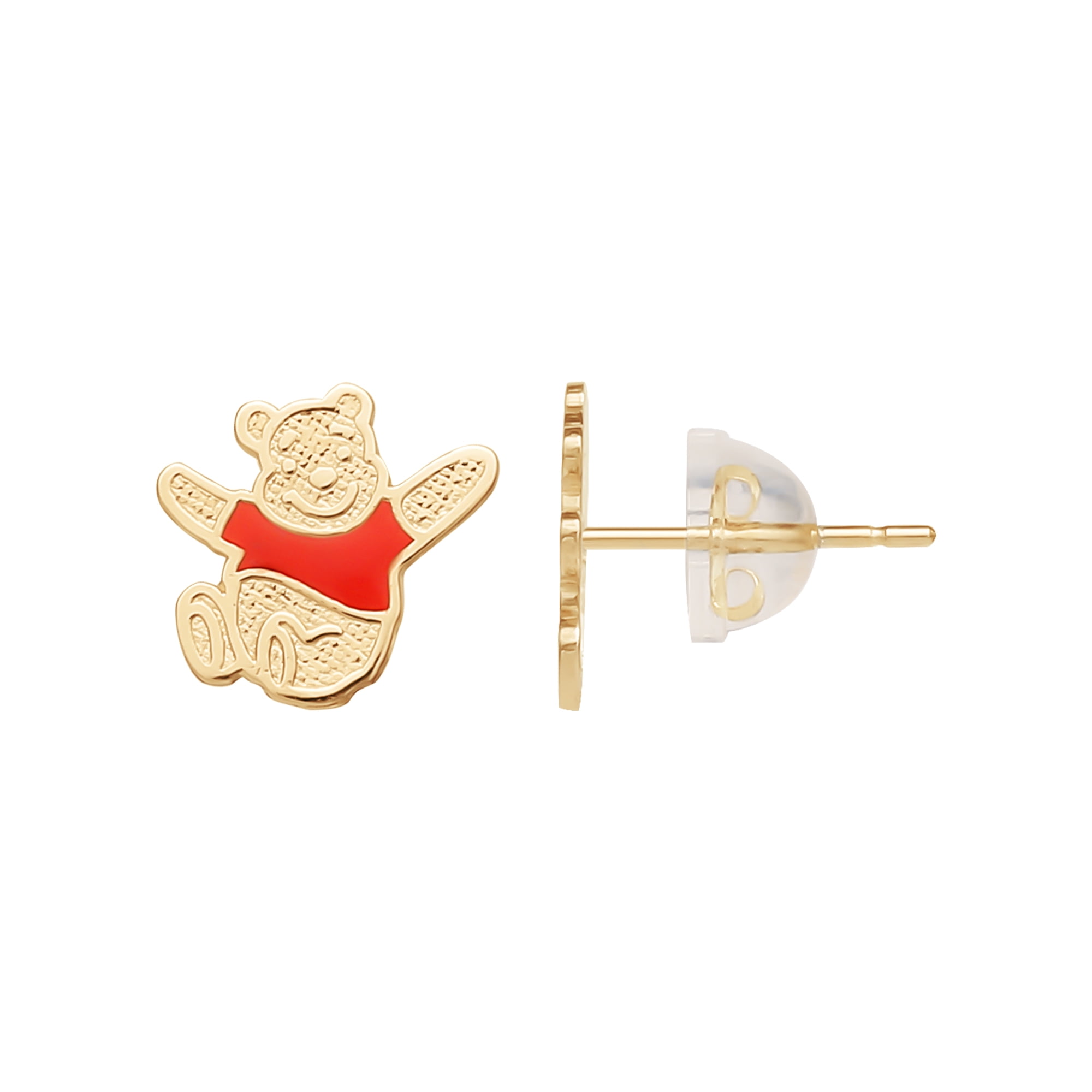 Disney Winnie the Pooh Women's 14K Gold Stud Earrings - Walmart.com