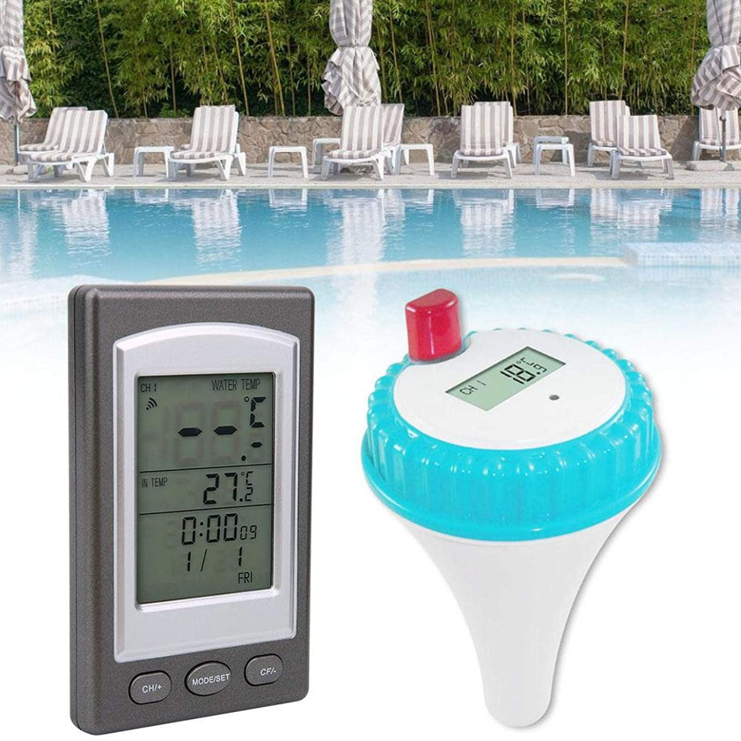 Wireless Remote Floating Thermometer Swimming Pool Waterproof Hot Tub Pond Spa