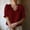 Wine, variant on CHUMUD Womens Summer Short Sleeve Tops Trendy Ruffle Trim V-Neck Blouse, Casual Puff Sleeves Flowy Top