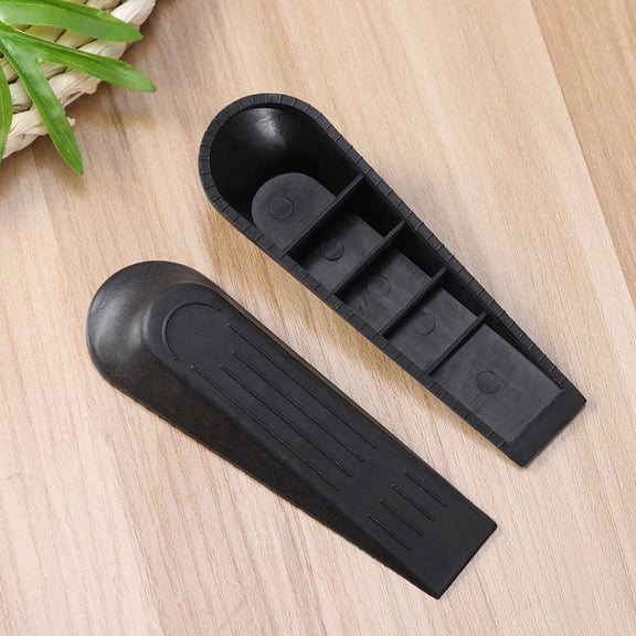 LEORX 10pcs Floor Door Stoppers Black Plastic Simple Design For Home