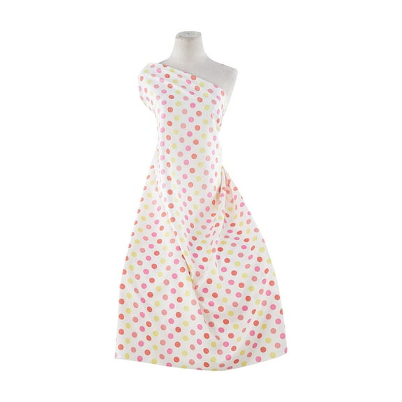 Zelouf Medium Multi Color Dots On Shantung , Sewing, DIY, Crafts Fabric by the Yard, Icecream Dots, 3 Yard