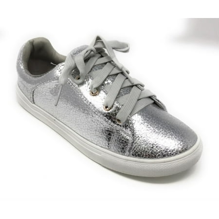 

Forever Young Women s Metallic Textured Lace up Sneakers