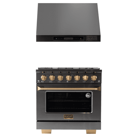 36 in Dual Fuel Range for Natural Gas in Titanium SS   Under Cabinet Range Hood
