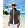 thumbnail image 6 of Youclos Short Sleeve Linen Shirts for Men Casual Button Down Hawaiian Shirt, 6 of 7
