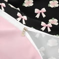 thumbnail image 4 of Erosebridal Girls Black Pink Duvet Cover Set, Cute Bow Flower Floral Bedding Full, Pink Reversible 3pcs, 1 Duvet Cover and 2 Pillowcases, No Comforter, 4 of 6