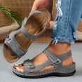 thumbnail image 4 of Rokment Women's Orthopedic Arch Support Walking Sandals Comfortable Fashion Casual Leather Open Toe Platform Wedge Dressy Summer Shoes for Ladies 2026 Grey Size 5.5, 4 of 6