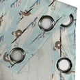 thumbnail image 4 of Ambesonne Animal Print Grommet Curtain, Funny Sloths Clouds, 50"x60", Soft Blue Cocoa and White, 4 of 5