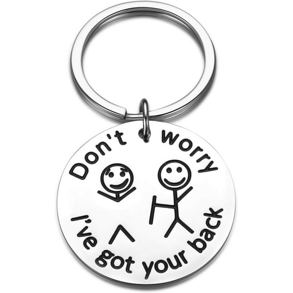 I’ve Got Your Back Stick Figures Funny Best Friend Birthday Keychain Gift for Her Him BFF Brother Sister Coworker Christma Valentine Graduation Gift for Daughter Son Friendship Stocking Stuffers Gift