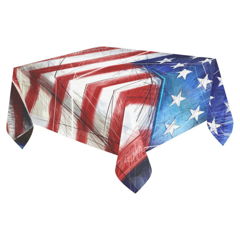MOMENTUM 54"x108" TABLE COVER Patriotic Decor 4TH OF JULY Happy Stars+Stripes 1a 