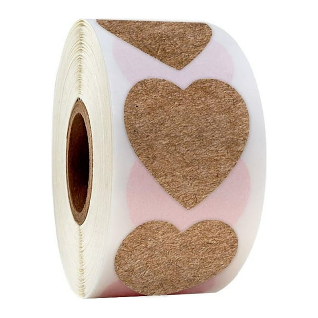 JJKBVCLO Autocollant Amour Saint-Valentin; Décoration d'Autocollants; Ruban Autocollant; (500 Pcs par Rouleau)