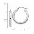 thumbnail image 4 of 14K White Gold Earring Hoop Women'S 25 mm 3Mm Polished Square Tube Earrings, 4 of 4
