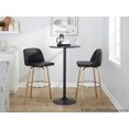 thumbnail image 2 of Toriano 30" Fixed Height Bar Stool, Bar Chairs, Swivel Bar Stools, Bar Stools Set of 2 (Black Faux Leather), 2 of 6