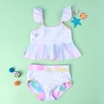 thumbnail image 4 of Girls Unicorn Swimsuit Bathing Suits Girl Ruffled Tankini Bikini Two Piece Swimwear Beachwear, 4 of 5