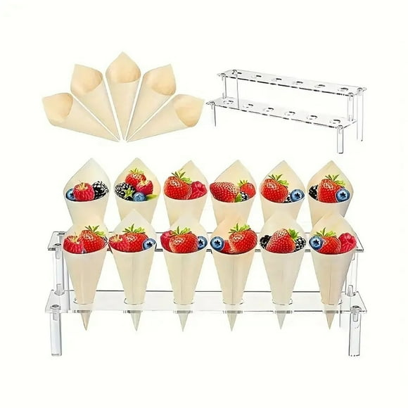 Suncoda Stand Dessert Stand, Ice Cream Stand 2 Tiers 12 Holes Party Display Stand Dessert Stand