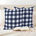 thumbnail image 4 of Pack of 2 Outdoor Pillow Covers 20x20 Inch Waterproof Navy Blue Check Throw Pillow Covers,Decorative Couch Pillow Case Sham Farmhouse Buffalo Plaid Blue Pillowcases Cushion Covers for Patio Garden, 4 of 8