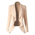 thumbnail image 3 of MixMatchy Women's [Made in USA] Solid Formal Style Open Front Long Sleeves Blazer (S-3X), 3 of 4